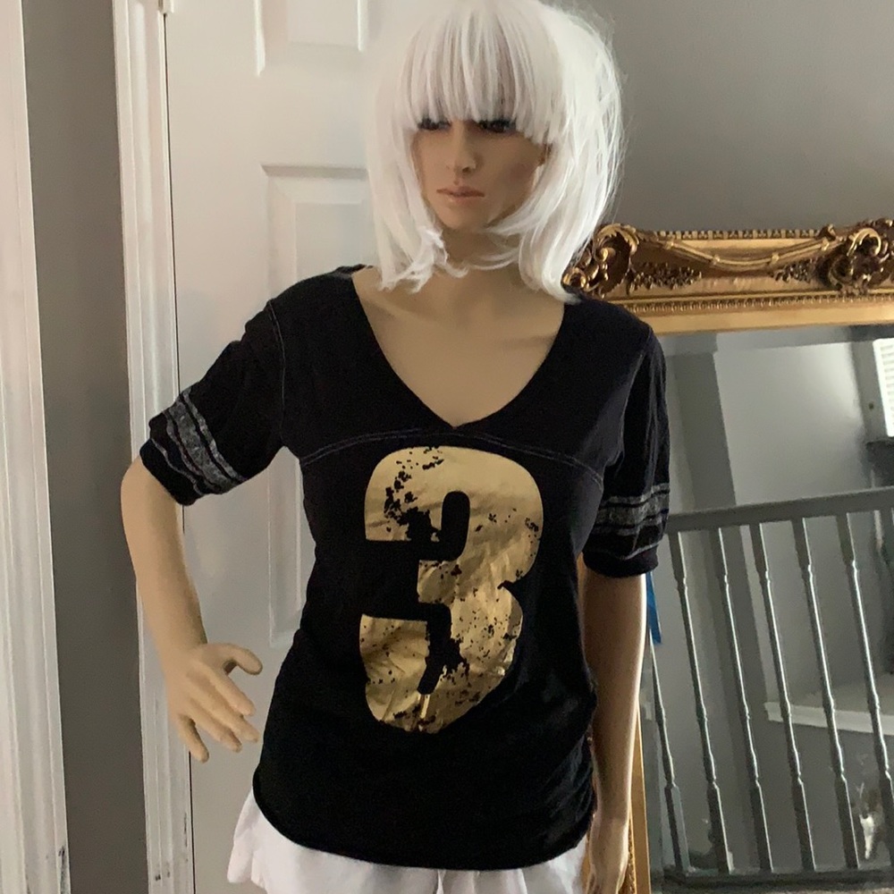 BLACK & METALLIC GOLD BABY TEE